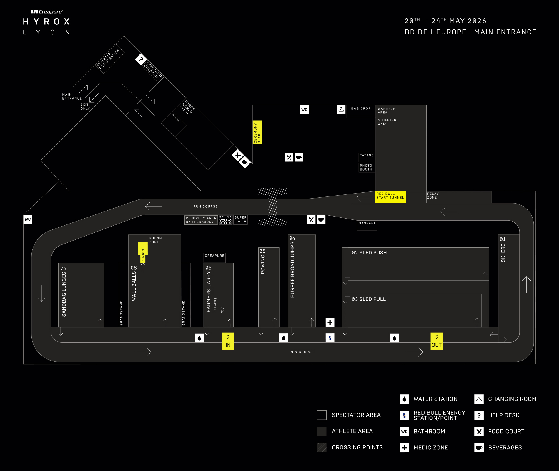Carte HYROX LYON 2026