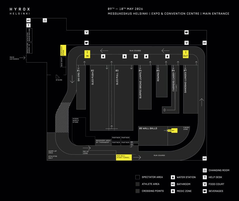 Map HYROX Helsinki 2026
